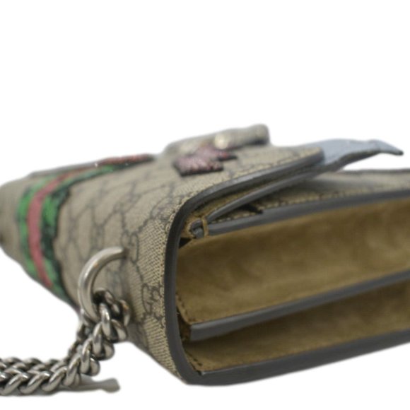 GUCCI  Dionysus Medium GG Supreme Embroidered Sequin Shoulder Bag Beige - Picture 6 of 14